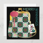 麻雀ポーチホリデー フラットカード 招待状 (正面/裏面)