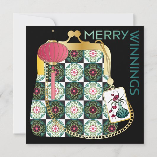 麻雀ポーチホリデー フラットカード 招待状 (正面)