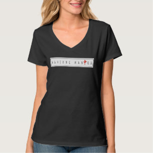 麻雀マントラ女性用黒いVネック綿Tシャツ Tシャツ