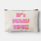 麻雀マージャンチョンピンク引用文かわいいおもしろい アクセサリーポーチ (正面)