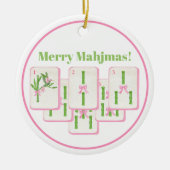 麻雀メリー麻雀牌がコケ名門私立校風のットを弓 セラミックオーナメント (正面)