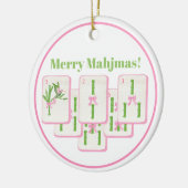 麻雀メリー麻雀牌がコケ名門私立校風のットを弓 セラミックオーナメント (左)