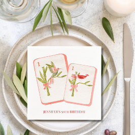 麻雀レッドタイルのナプキン麻雀パーティーデコール スタンダードカクテルナプキン