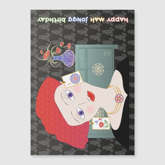 麻雀レディ01カードマグネット (正面)