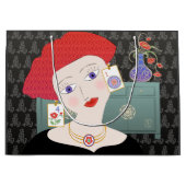 麻雀レディ01ギフトバッグ ラージペーパーバッグ (正面)