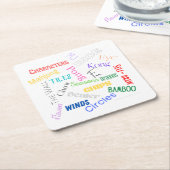 麻雀ワード紙コースター スクエアペーパーコースター (アングル)