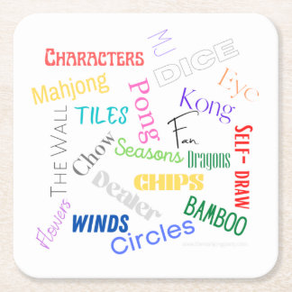 麻雀ワード紙コースター スクエアペーパーコースター