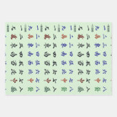 麻雀中国のキャラクターセット ラッピングペーパーシート (正面3)