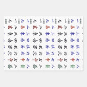 麻雀中国のキャラクターセット ラッピングペーパーシート (正面2)