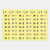 麻雀中国のキャラクターセット ラッピングペーパーシート (正面)