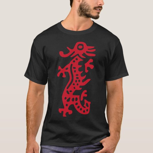 麻雀中国の赤龍瓦の麻雀の衣装 Tシャツ (正面)