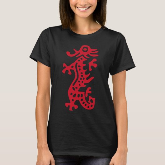 麻雀中国の赤龍瓦の麻雀の衣装 Tシャツ (正面)