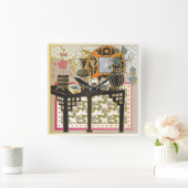 麻雀台 スクエア壁時計 (ホーム)