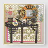 麻雀台 スクエア壁時計 (正面)