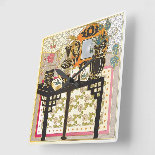 麻雀台 スクエア壁時計 (傾斜)