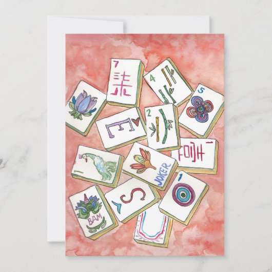麻雀招待状カード 招待状 (正面)