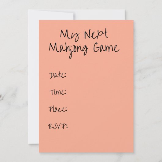 麻雀招待状カード 招待状 (裏面)