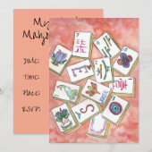 麻雀招待状カード 招待状 (正面/裏面)