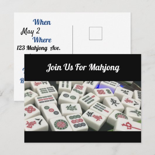 麻雀招待状 ポストカード (正面/裏面)