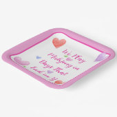 麻雀日Y水色バレンタインのハート ペーパープレート (傾斜あり)