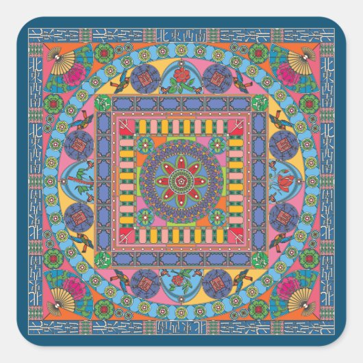 麻雀牌マンダラステッカー スクエアシール (正面)