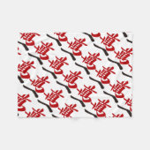 麻雀牌 一萬_文字-01 フリースブランケット (正面(横))