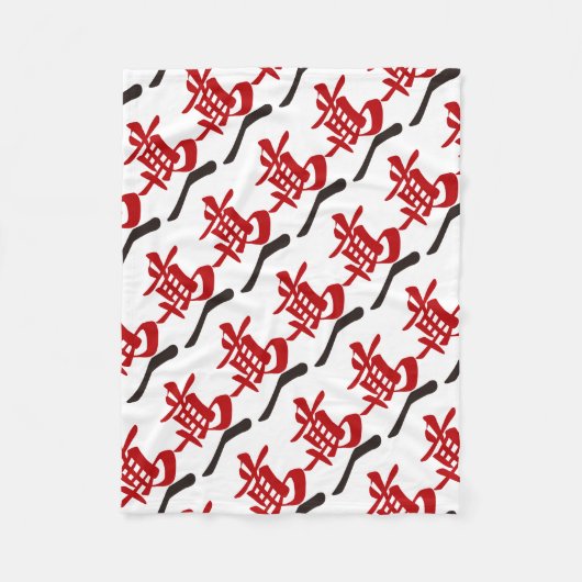 麻雀牌 一萬_文字-01 フリースブランケット (正面)