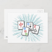 麻雀牌 青 ポストカード (正面/裏面)