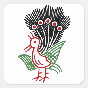 麻雀牌 1索 イーソウロゴのみ-01 スクエアシール