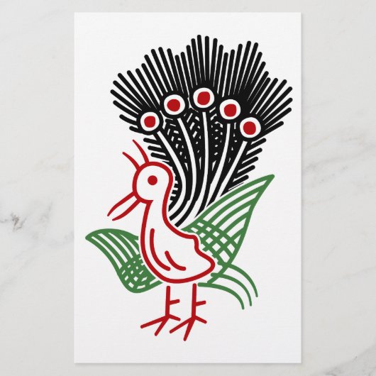 麻雀牌 1索 イーソウロゴのみ-01 便箋 (正面)