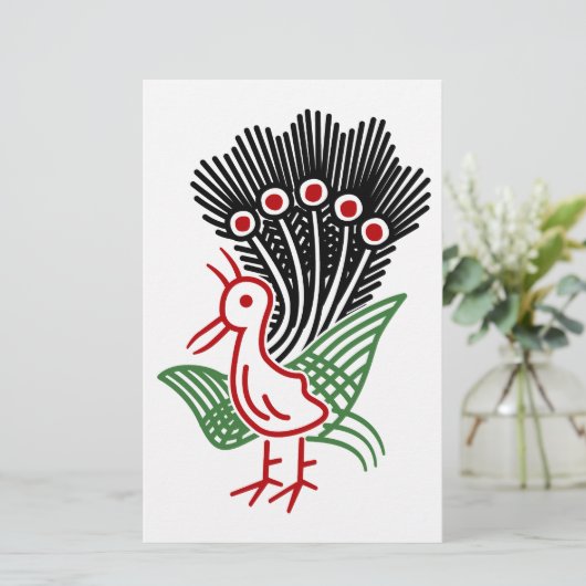 麻雀牌 1索 イーソウロゴのみ-01 便箋 (スタンド正面)