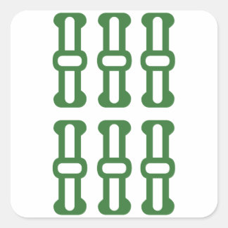 麻雀牌 6索 / SIX OF BAMBOOS -MAHJONG TILE- スクエアシール