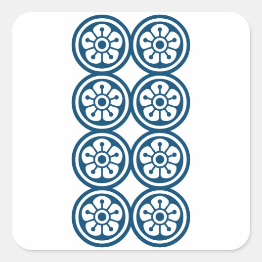 麻雀牌 8筒 / EIGHT OF CIRCLES -MAHJONG TILE- スクエアシール (正面)