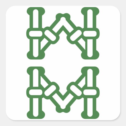 麻雀牌 8索 / EIGHT OF BAMBOOS -MAHJONG TILE- スクエアシール (正面)