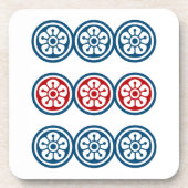 麻雀牌 9筒 / NINE OF CIRCLES -MAHJONG TILE- コースター (正面)