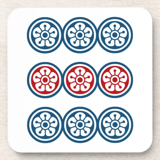 麻雀牌 9筒 / NINE OF CIRCLES -MAHJONG TILE- コースター (正面)