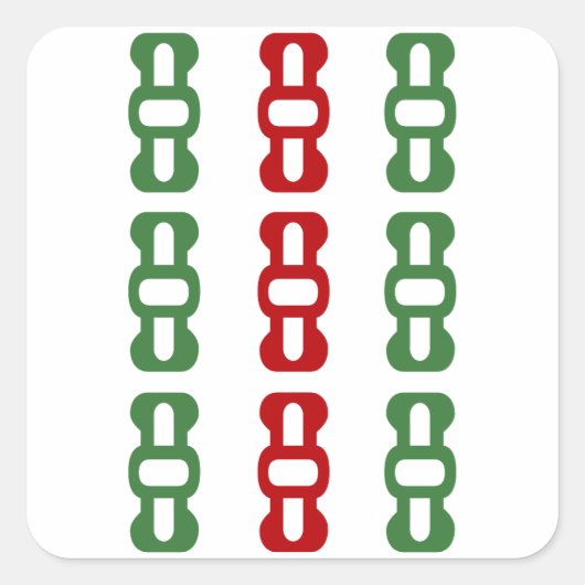 麻雀牌 9索 / NINE OF BAMBOOS -MAHJONG TILE- スクエアシール (正面)