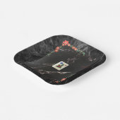 麻雀紙プレート大理石とフローラデザイン ペーパープレート (傾斜あり)