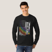 麻雀統一された州動揺してレインボーw米国国旗 tシャツ (正面フル)