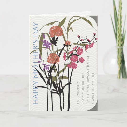 麻雀花の母の日カード サンキューカード (正面)