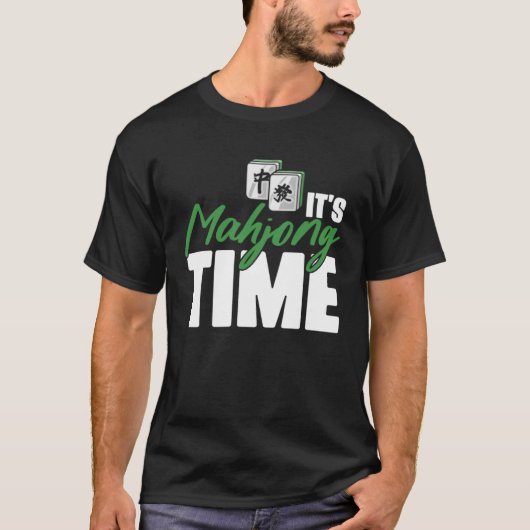 麻雀選手の麻雀中国のタイムゲーム Tシャツ (正面)
