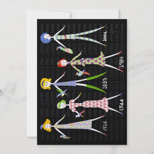 麻雀100年フラットグリーティングカード カード (正面)