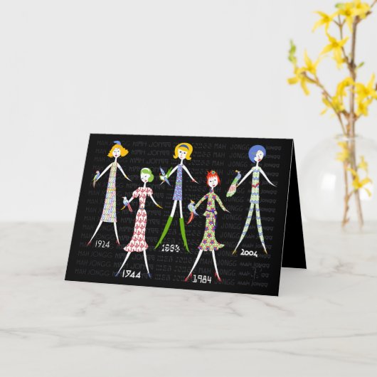 麻雀100年 カード (黄色い花)