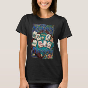 麻雀、まーちゃんと麻雀、夏のゲームの夜 Tシャツ