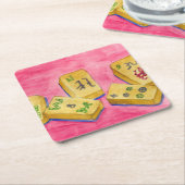 麻雀 スクエアペーパーコースター (アングル)