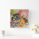 麻雀 スクエア壁時計 (ホーム)