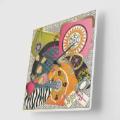 麻雀 スクエア壁時計 (傾斜)