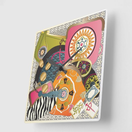 麻雀 スクエア壁時計 (傾斜)