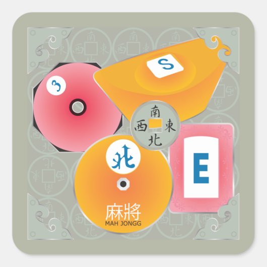 麻雀 ディーラー ステッカー (正面)