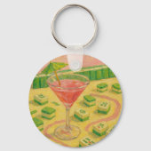 麻雀 Chic Painting カクテル キーホルダー (正面)